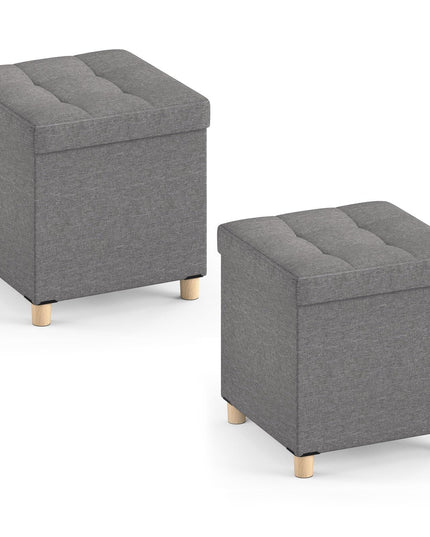 Giantex Small Storage Ottoman Cube with Tray Lid