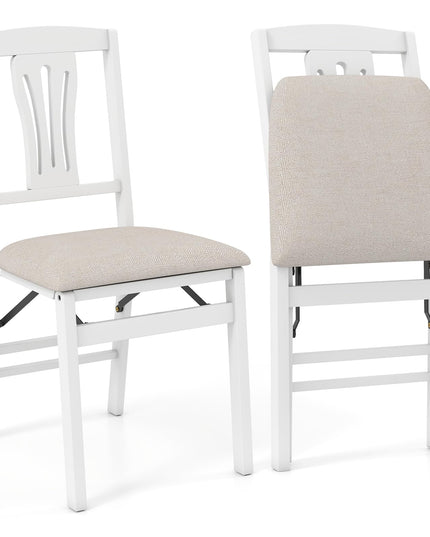 Giantex Folding Dining Chairs Set of 2/4 Space-Saving Upholstered Kitchen Chair