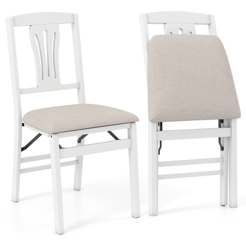 Giantex Folding Dining Chairs Set of 2/4 Space-Saving Upholstered Kitchen Chair