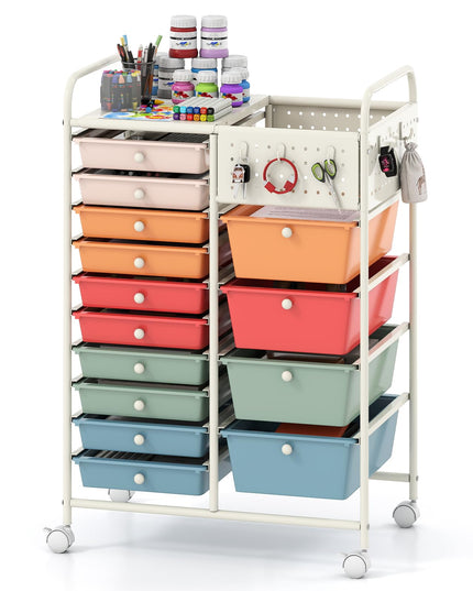 Giantex 14 Drawer Storage Cart Rolling Craft Cart
