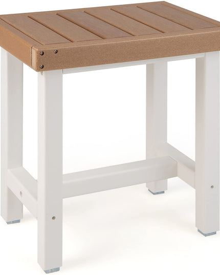 Giantex Shower Bench Waterproof HDPE - Shower Stool, Plastic Spa Bath Step Foot Rest for Bathroom