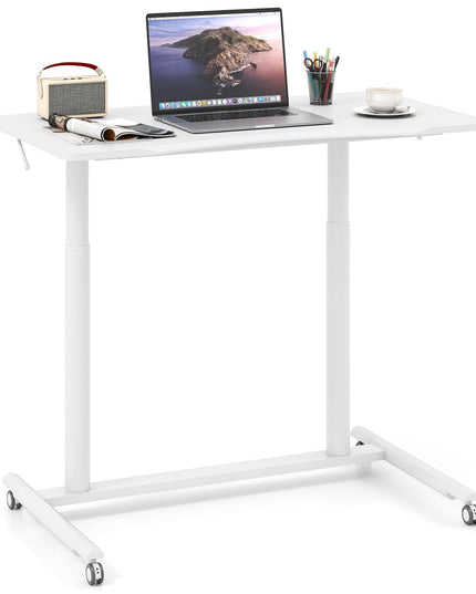Giantex Mobile Standing Desk with Wheels & Aluminum Frame