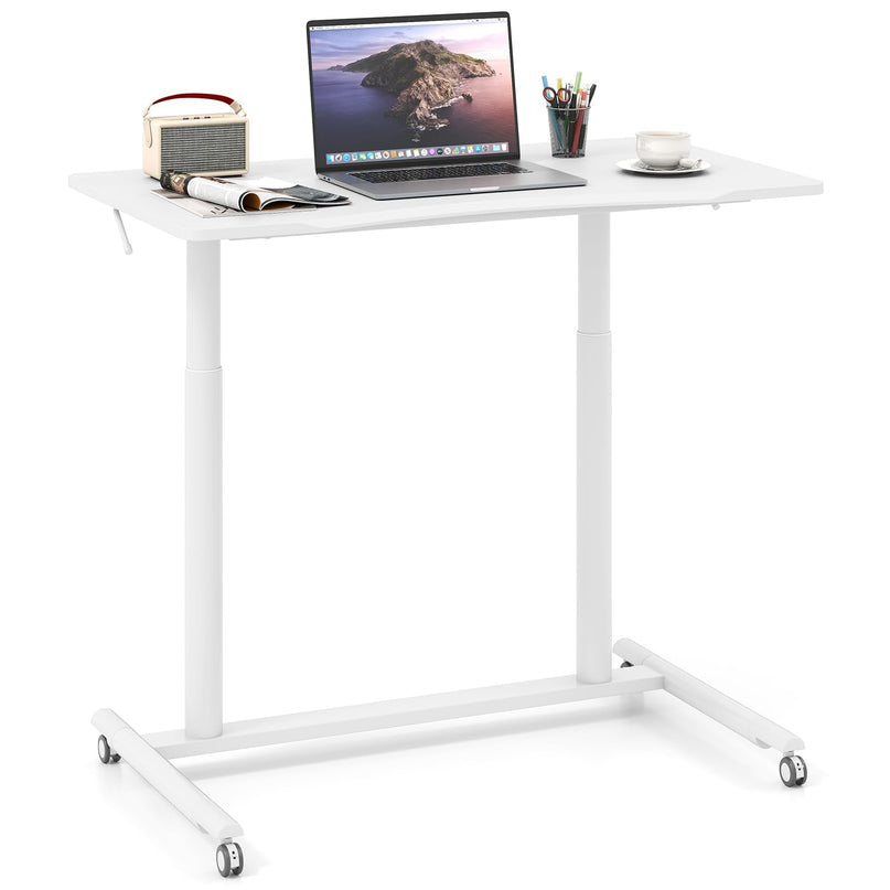 Giantex Mobile Standing Desk with Wheels & Aluminum Frame