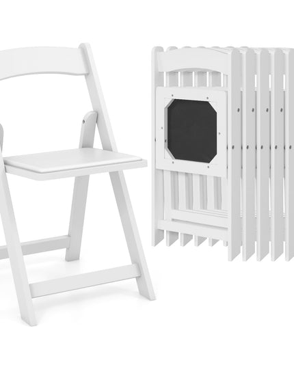 Giantex Folding Chairs, Wooden Dining Chairs Set, Padded Foldable Chairs w/Backrest