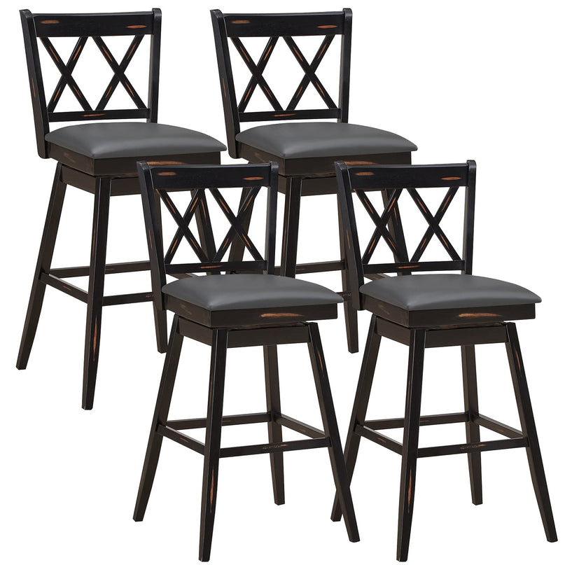 Giantex Bar Stool with Foot Rest Upholstered Cushion & Ergonomic Backrest