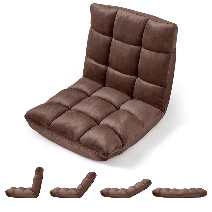 Giantex Folding Floor Chair with Back Support 14 Adjustable Position