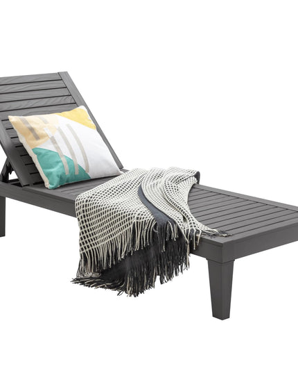 Chaise longue d'extérieur avec dossier réglable sur 5 positions, chaise longue résistante à la rouille