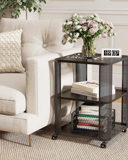 Giantex 3-Tier Rolling Side Table w/Open Storage Shelves (1/2)