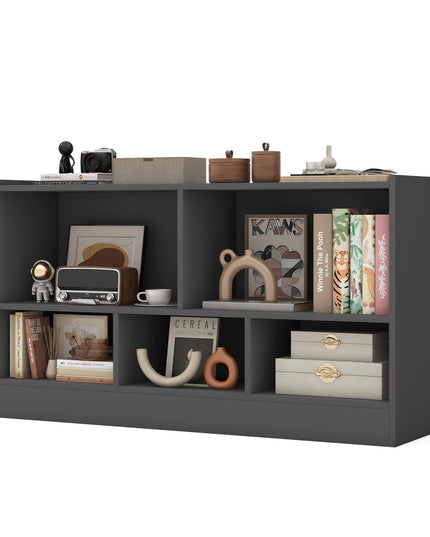 Giantex 5-Cube Bookcase, Freestanding 3-Tier Bookshelf with Spacious Top & Raised Base