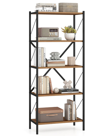 Giantex Industrial Bookcase with Heavy-Duty Metal Frame