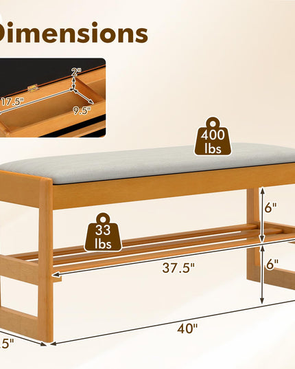 Banc à chaussures Giantex avec rangement pour le salon