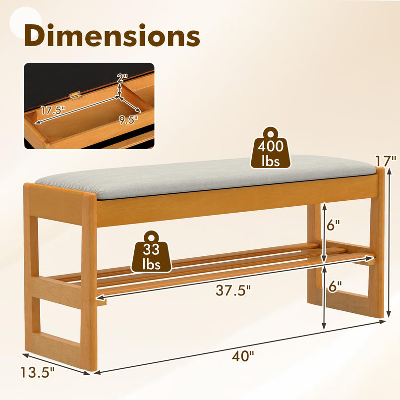 Banc à chaussures Giantex avec rangement pour le salon