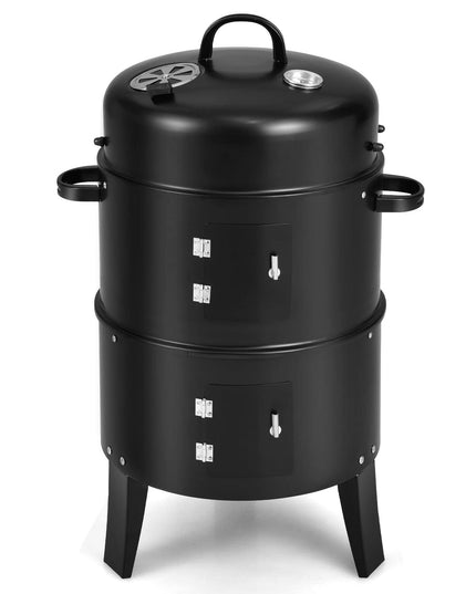 Giantex 3-in-1 Outdoor Smoker Grill with Smoker Combo