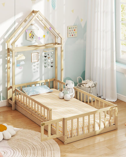 Giantex Twin House Floor Bed for Kids for Girls or Boys