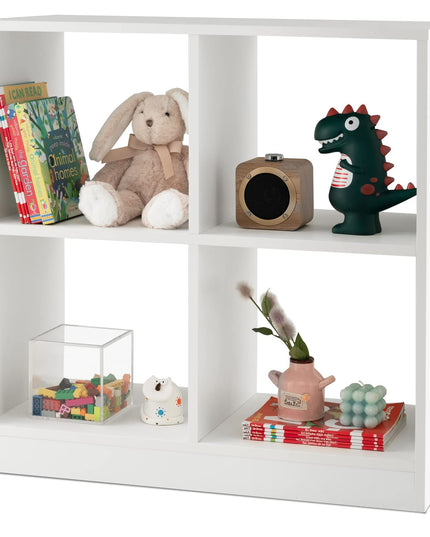 Giantex 4-Cube Bookcase - 2-Tier Bookshelf Open Back