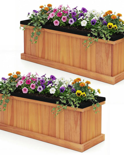 Giantex Outdoor Raised Garden Bed Set of 1/2 (28” x 10” x 10” )