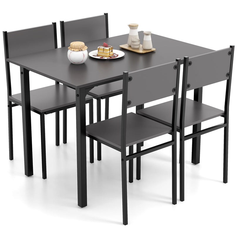 Giantex Dining Table Set for 4, 5-Piece Kitchen Table Set with Dinner Table, Dining Chairs