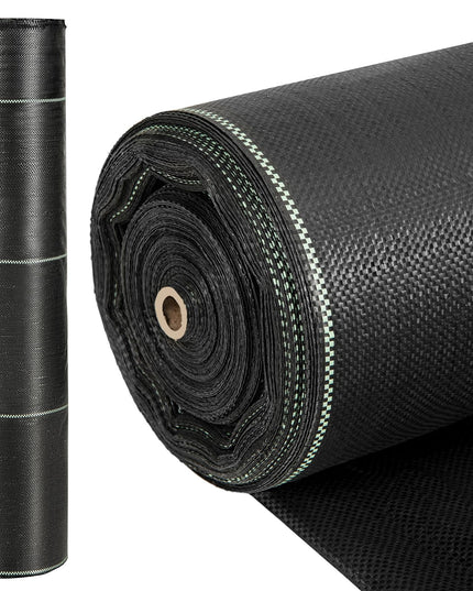 Giantex 6.5x330 FT Weed Barrier Landscape Fabric, 3.2OZ Heavy-Duty Permeable Woven PP Ground Cover
