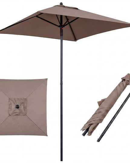 Giantex 5ft Square Patio Umbrella with Push Bottom Tilt
