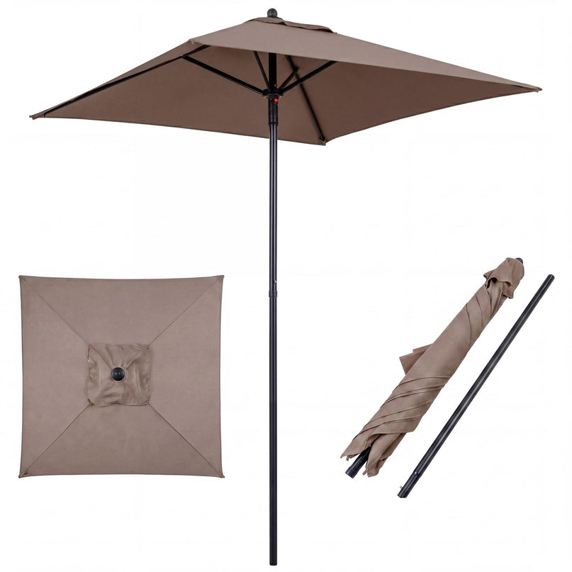 Giantex 5ft Square Patio Umbrella with Push Bottom Tilt