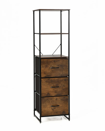 6 Tier Storage Cabinet, 61.5" Tall Storage Rack Storage Bookshelf w/Folding Drawers
