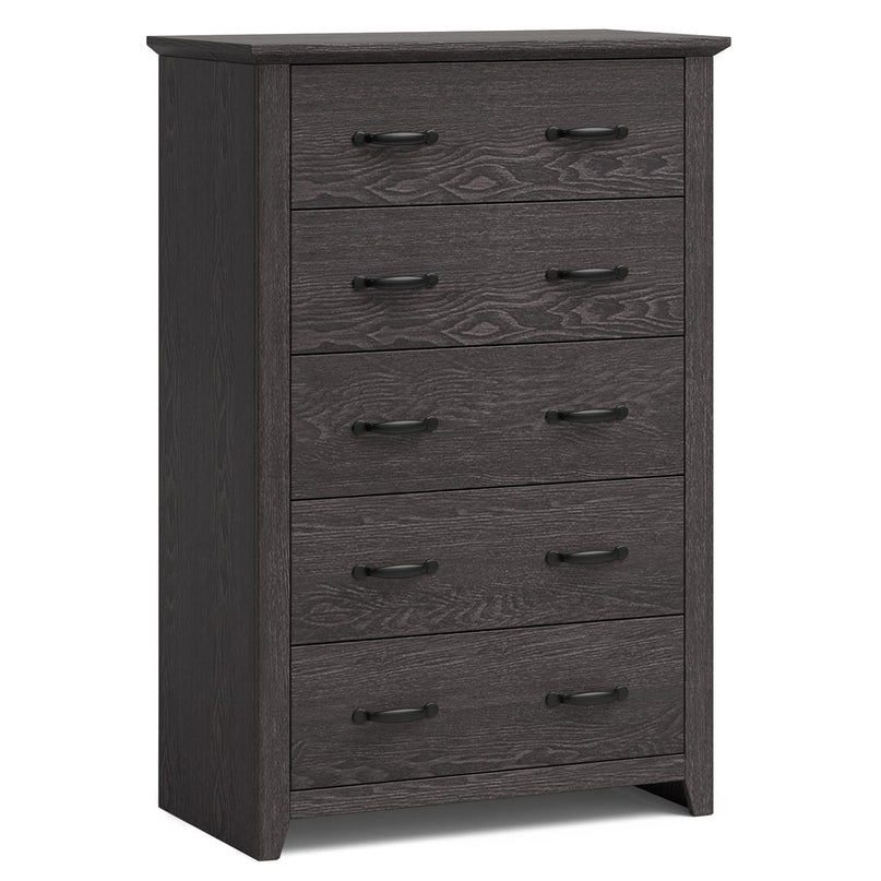 Giantex 5 Drawer Dresser Chest of Drawers - Vertical Dresser with 5 Pull-Out Drawers for Bedroom, Living Room, Entryway