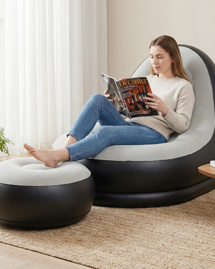 Giantex Inflatable Chair with Ottoman for Adults