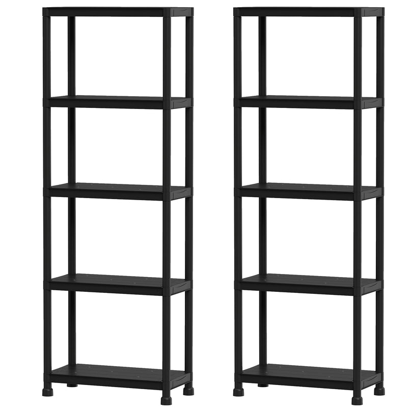 Giantex 5-Tier Heavy-Duty Plastic Storage Shelves(24" x 12.5" x 69")
