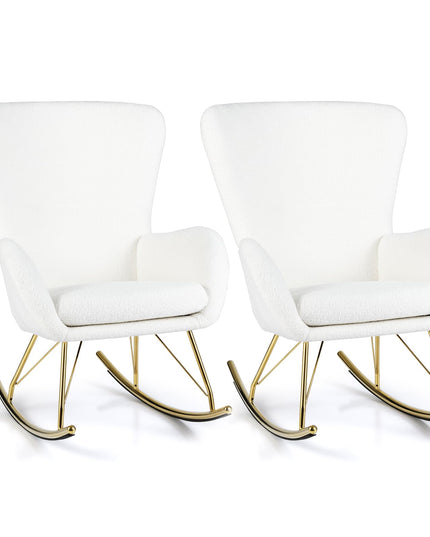 Giantex Rocking Chair Nursery Upholstered Glider Rocker