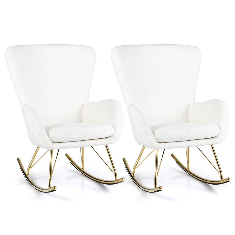 Giantex Rocking Chair Nursery Upholstered Glider Rocker