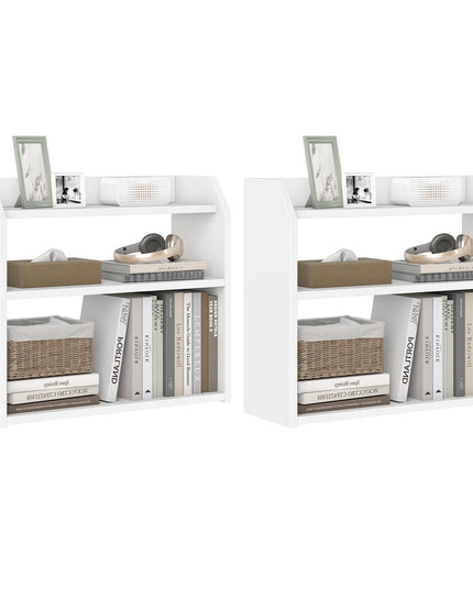 Mini étagère de bureau à 3 niveaux en bois Giantex avec garde-corps surélevés (1/2)