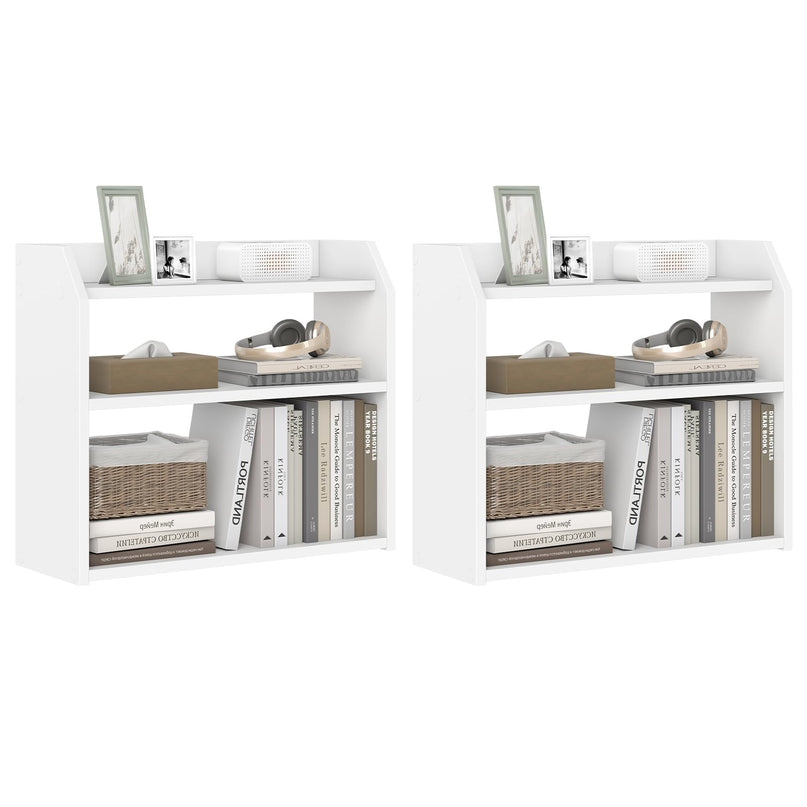Giantex 3-Tier Small Wood Desktop Bookshelf with Raised Guardrails (1/2)