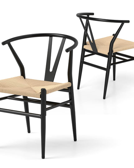Giantex Metal Dining Chairs Set of 2/4 for Living Room