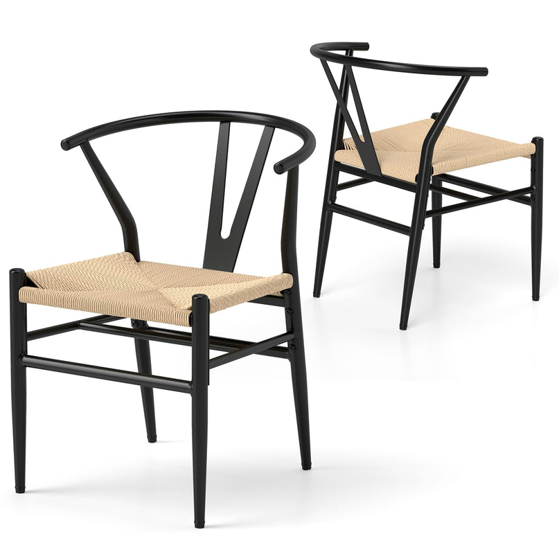 Giantex Metal Dining Chairs Set of 2/4 for Living Room
