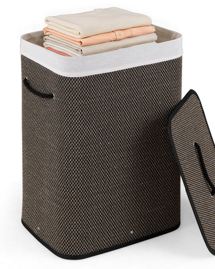 Giantex 19 Gal Bamboo Laundry Hamper with Lid