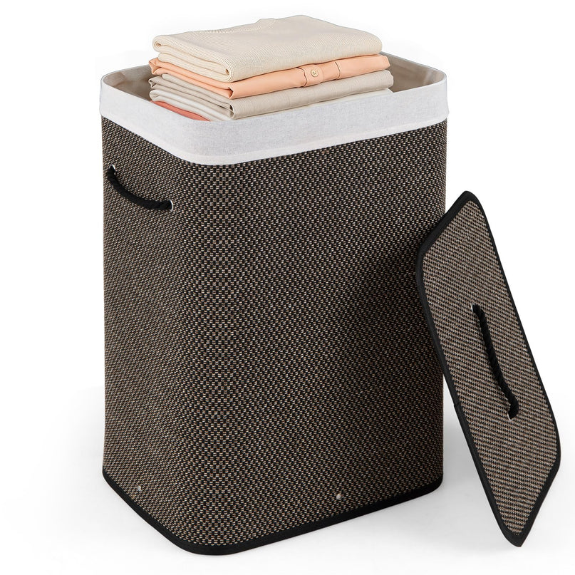 Giantex 19 Gal Bamboo Laundry Hamper with Lid