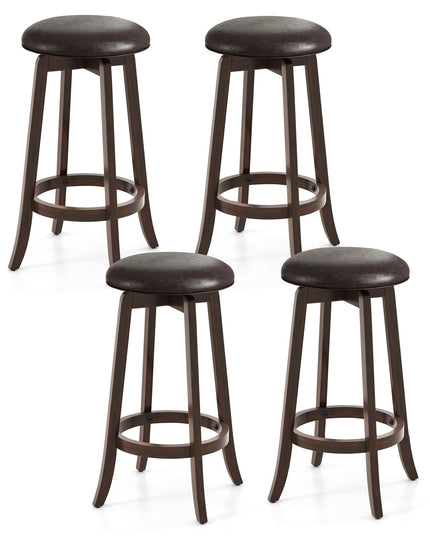 Giantex Bar Stools Set， 29"/ 24"  Bar Height Bar Stools w/ 360° Swivel Round Seat & Footrest