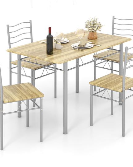 Giantex Modern 5 Piece Dining Table Set for 4 Chair