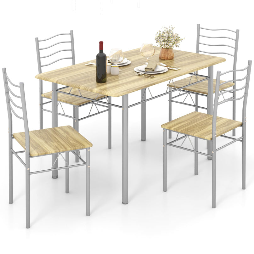 Giantex Modern 5 Piece Dining Table Set for 4 Chair