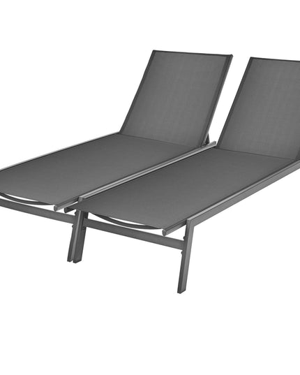 Giantex Chaise Longue de Patio avec Dossier Réglable à 6 Positions et Tissu Respirant