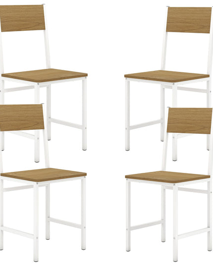 Lot de chaises de salle à manger Giantex, chaises de cuisine industrielles avec pieds en métal, dossier incliné
