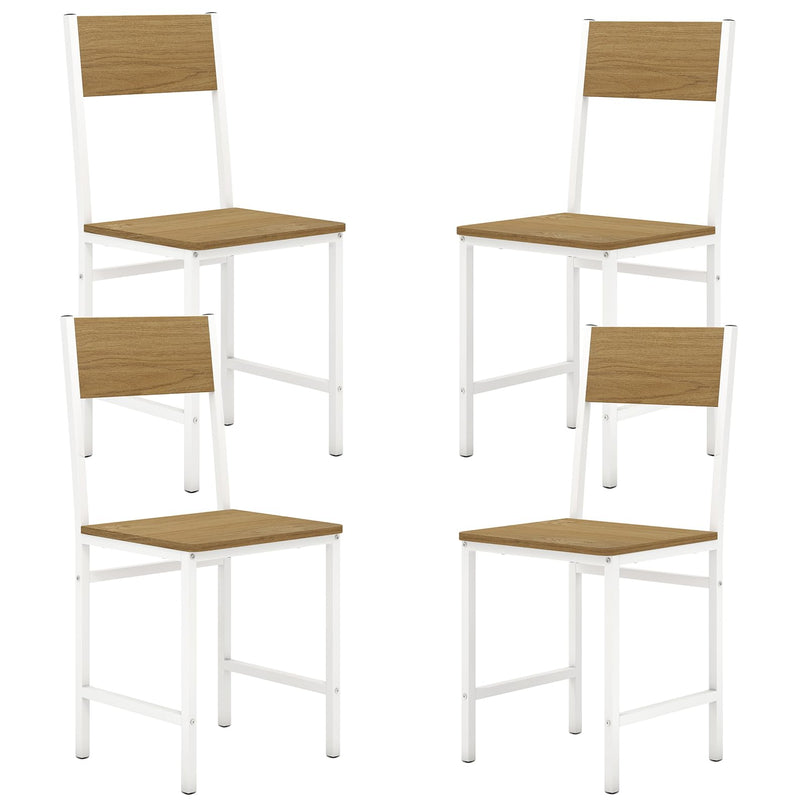 Giantex Dining Chairs Set, Industrial Kitchen Chairs with Metal Legs, Slanted Back
