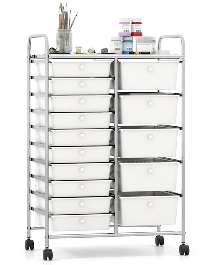 Giantex 15 Drawer Rolling Cart with Drawers for Tools