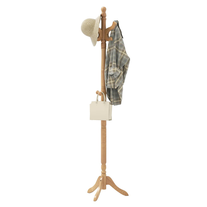 Giantex Solid Wood Coat Rack with 3 Adjustable Heights and 11 Hooks