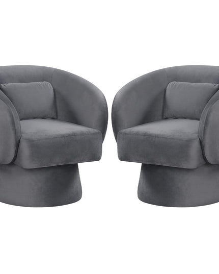 Giantex Fauteuil pivotant en velours - Fauteuil de salon
