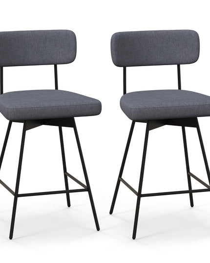 Giantex Swivel Bar Stools,  Upholstered Bar Height Bar Chairs w/Padded Seat & Backrest