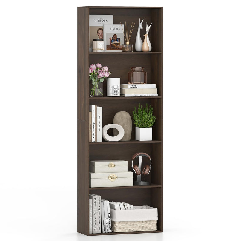 Giantex 5 Tier Bookshelf for Living Room Bedroom Home Office