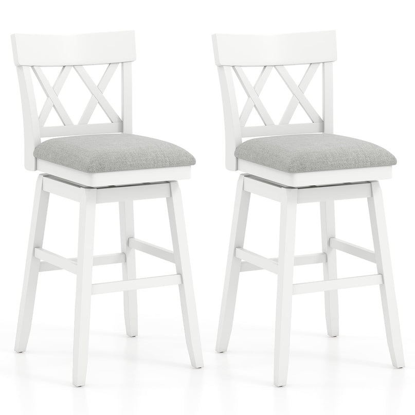 Giantex 31" Bar Stool Swivel Bar Height Bar Chair with Contoured Backrest