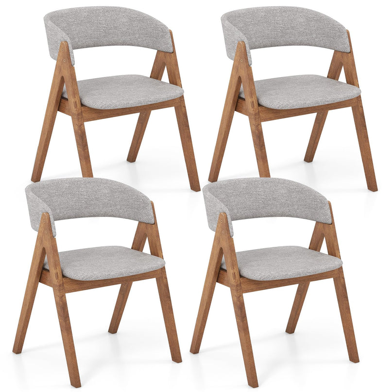 Giantex Wooden Dining Chairs, Modern Padded Kitchen Chairs w/Curved Backrest & Rubber Wood Frame
