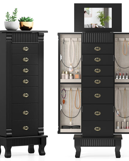 Giantex Standing Jewelry Cabinet with 7 Drawers